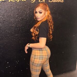 Burberry Plaid Pants with Black Top